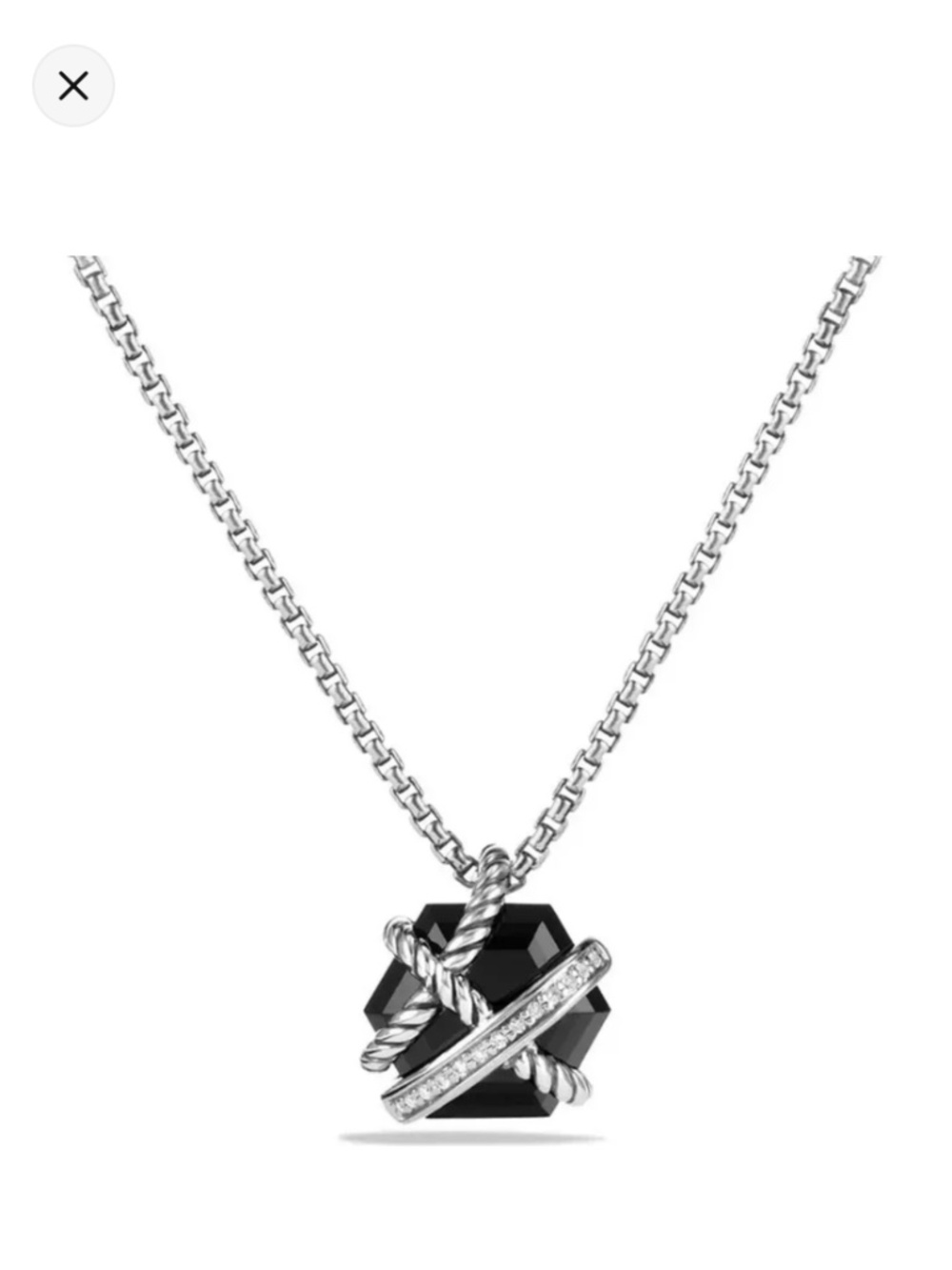 Authentic David Yurman silver and Black onyx necklace